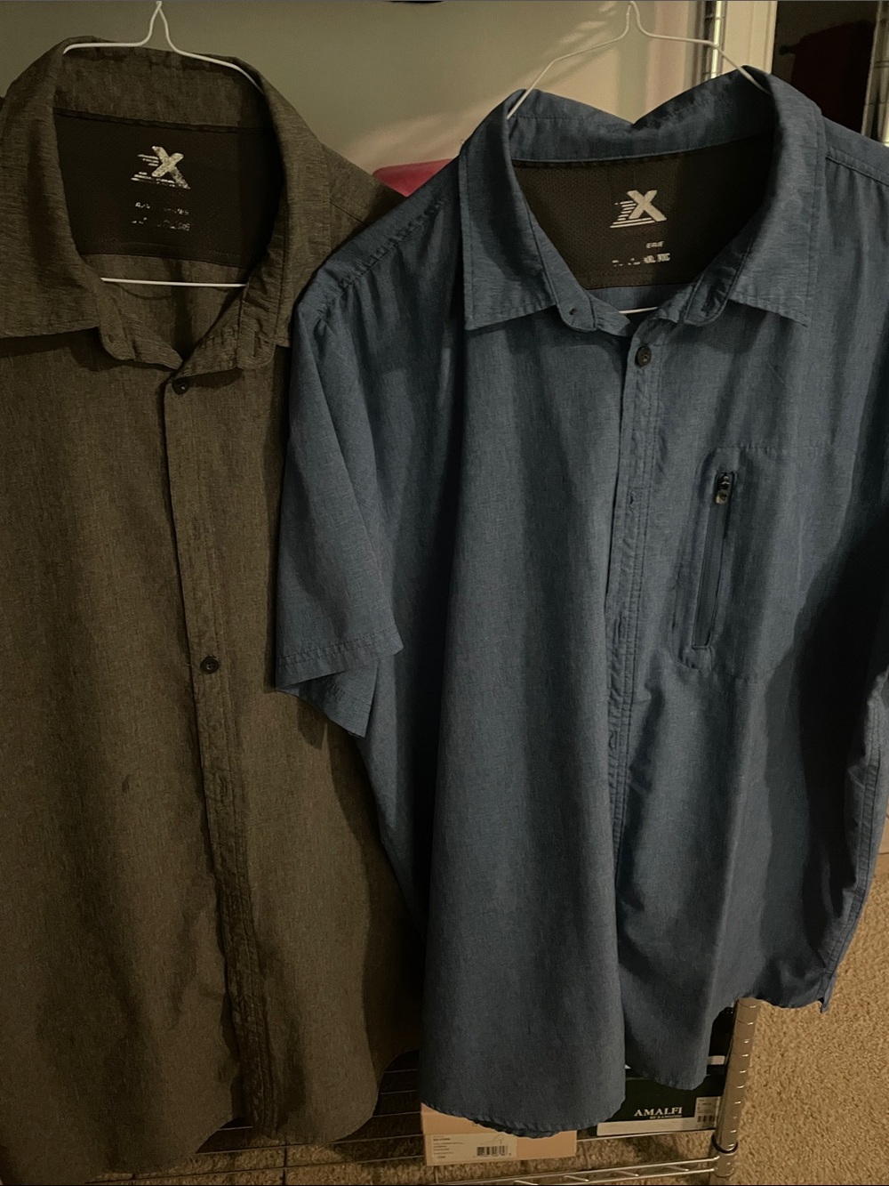 ZeroXposur Men’s Short-Sleeve Button-Down Shirt in Blue and Gray